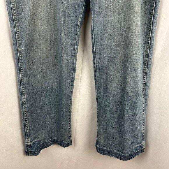 Wrangler Boot Cut Denim Jeans Men 36 x 32 Blue Light Wash 100% Cotton Cowboy - Picture 3 of 9